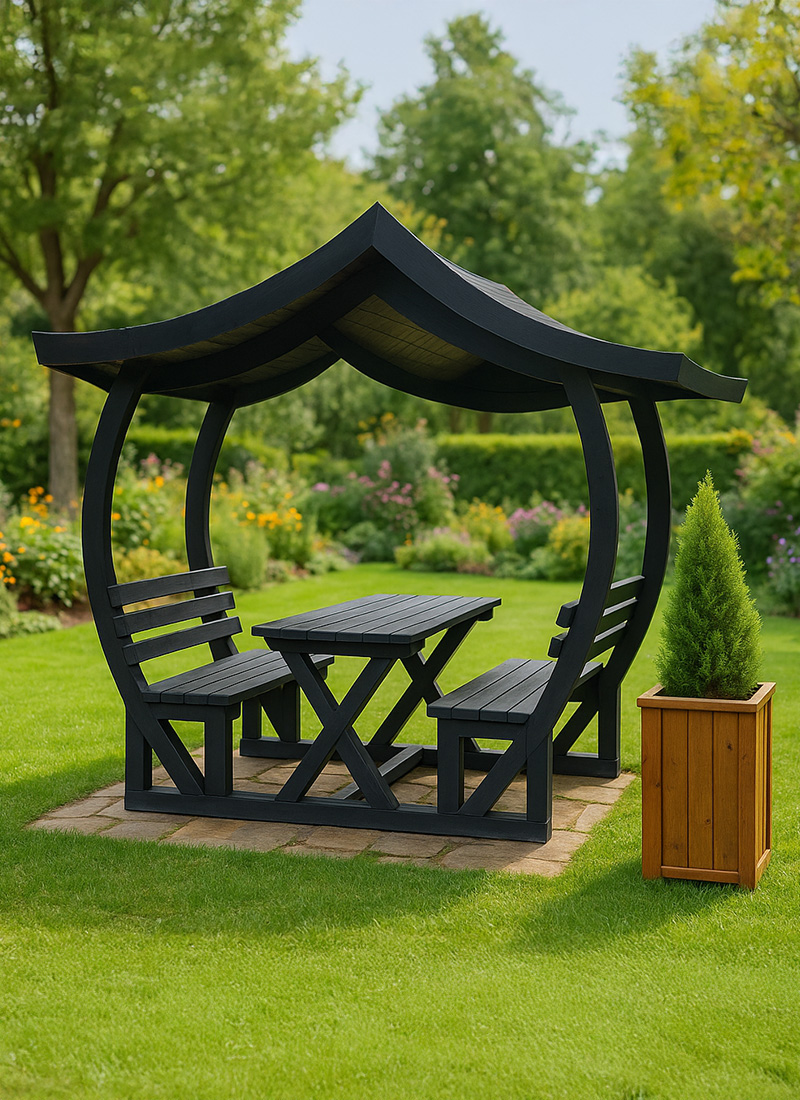 Japon Çatı Ahşap Kamelya Büküm Ayak (Antresit)